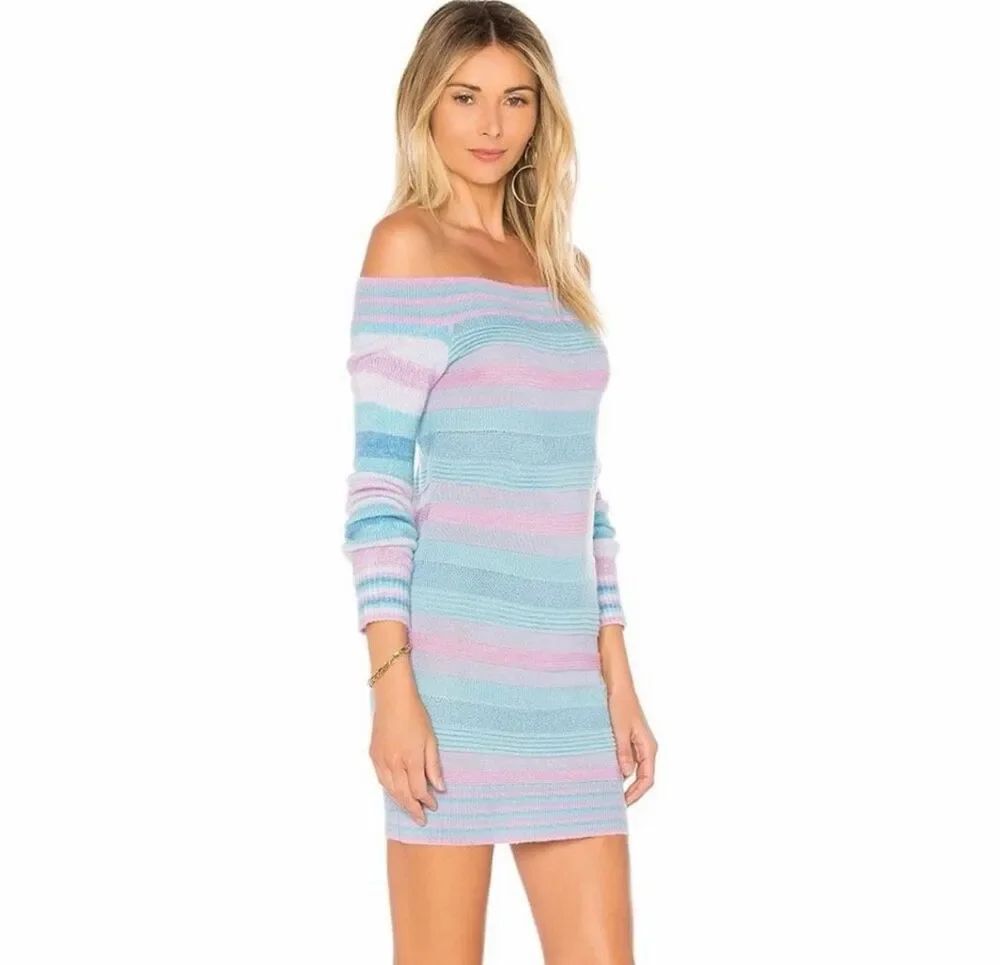 ✨Revolve Tularosa Kinsley Knit Striped Off Shoulder Sweater Sz XS Dress✨